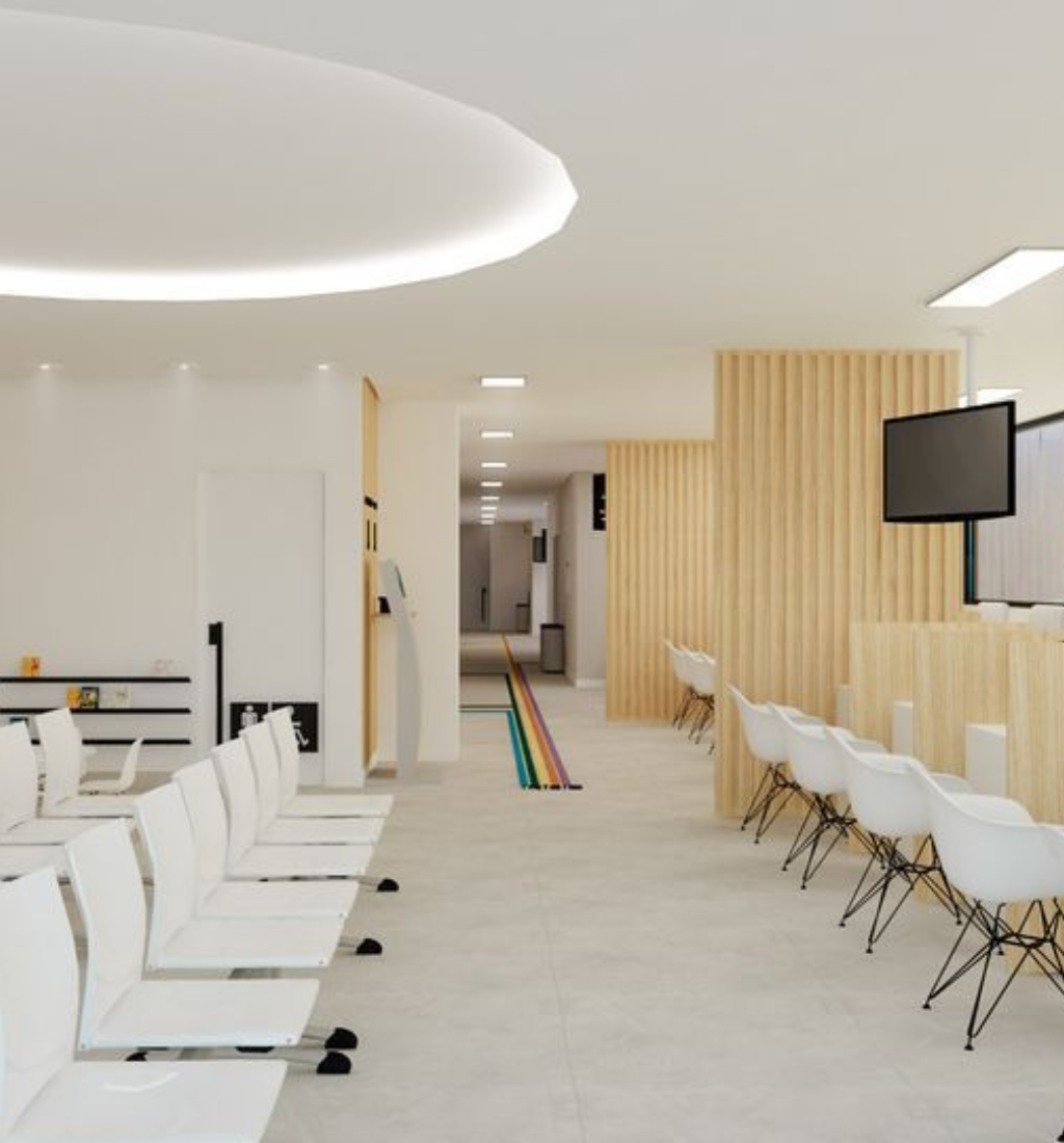 Sala de espera de clínica e hospital