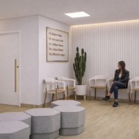 Recepção de clínica moderna