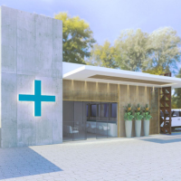 Fachada de clínica de saúde